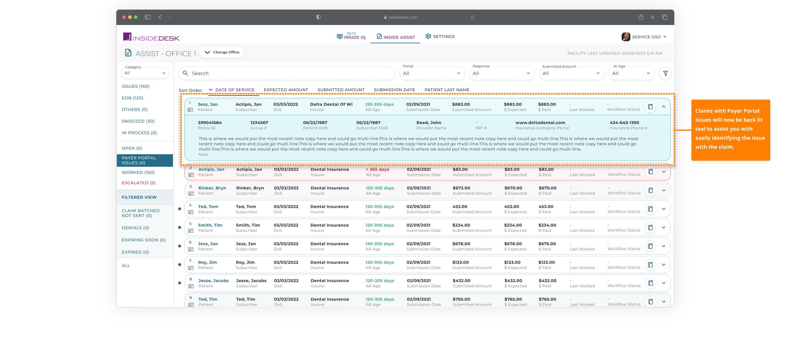 New Payor Portal Issues - Claim Color (2)